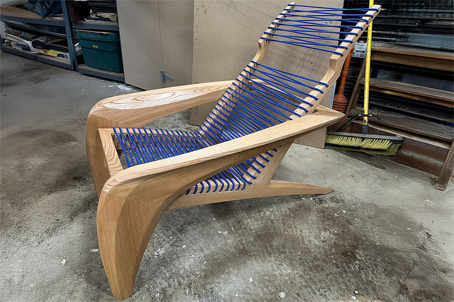 Almost finished, Blue Sandows Armchair